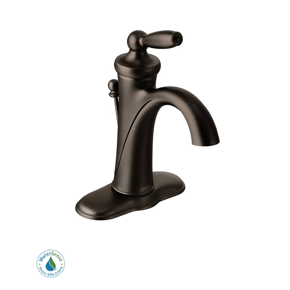 Moen Single Handle Single Hole Bathroom Faucet from the Brantford Collection (Valve Included) Oil Rubbed Bronze