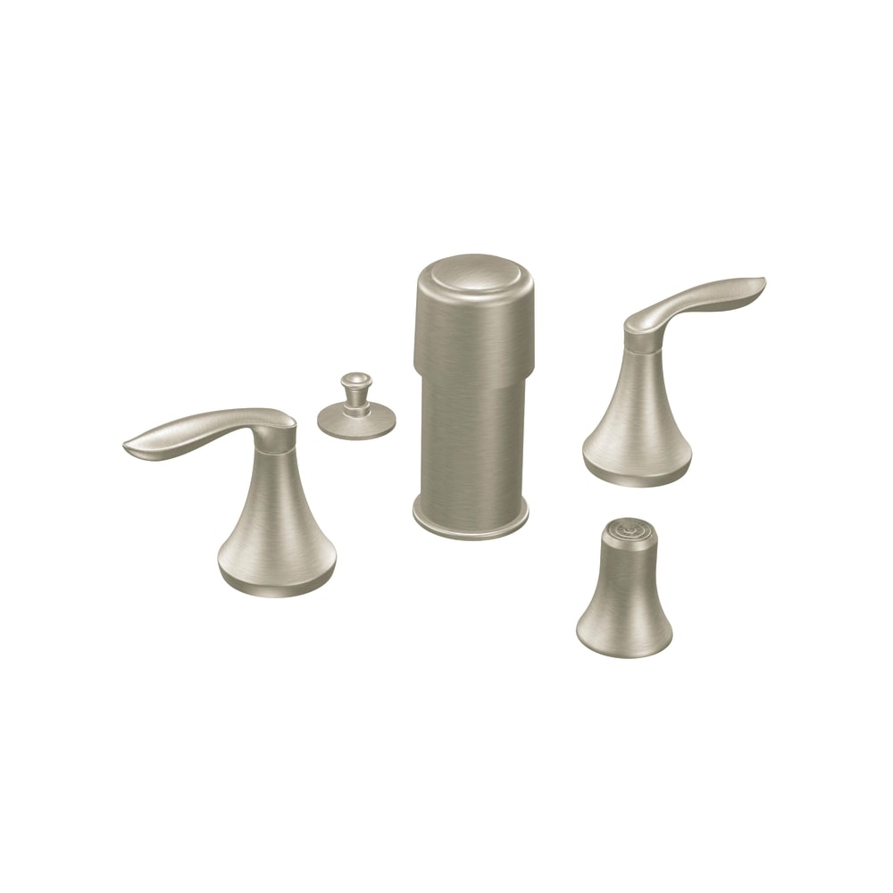 Moen Belfield Floor Mounted Tub Filler with Built-In Diverter - Includes Hand Shower Brushed Nickel