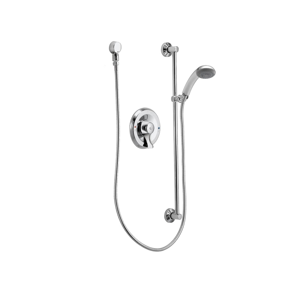 Moen Shower Faucet with 2.5 GPM Single Function Hand Shower and Posi-Temp Pressure Balancing Rough-in Valve from the Commercial Collection Chrome