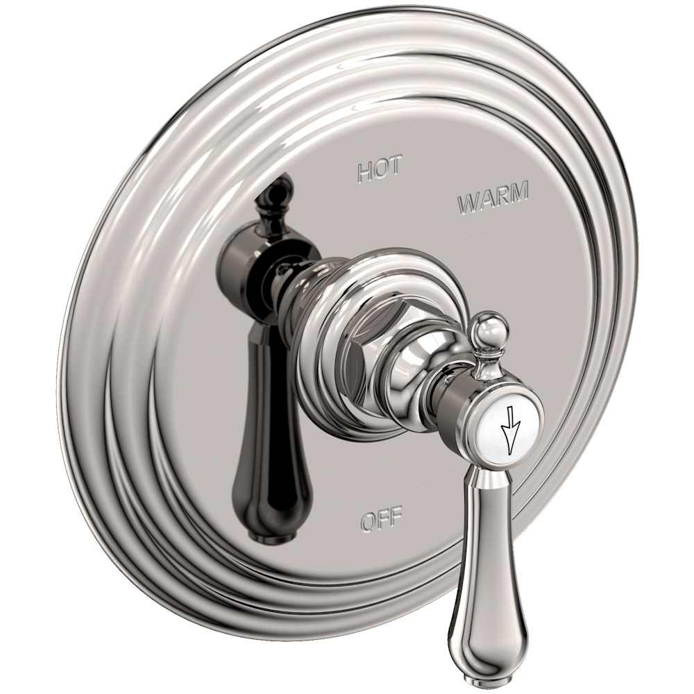 Chesterfield Collection Single Handle Round Pressure Balanced Shower Trim Plate Only with Metal Lever Handle