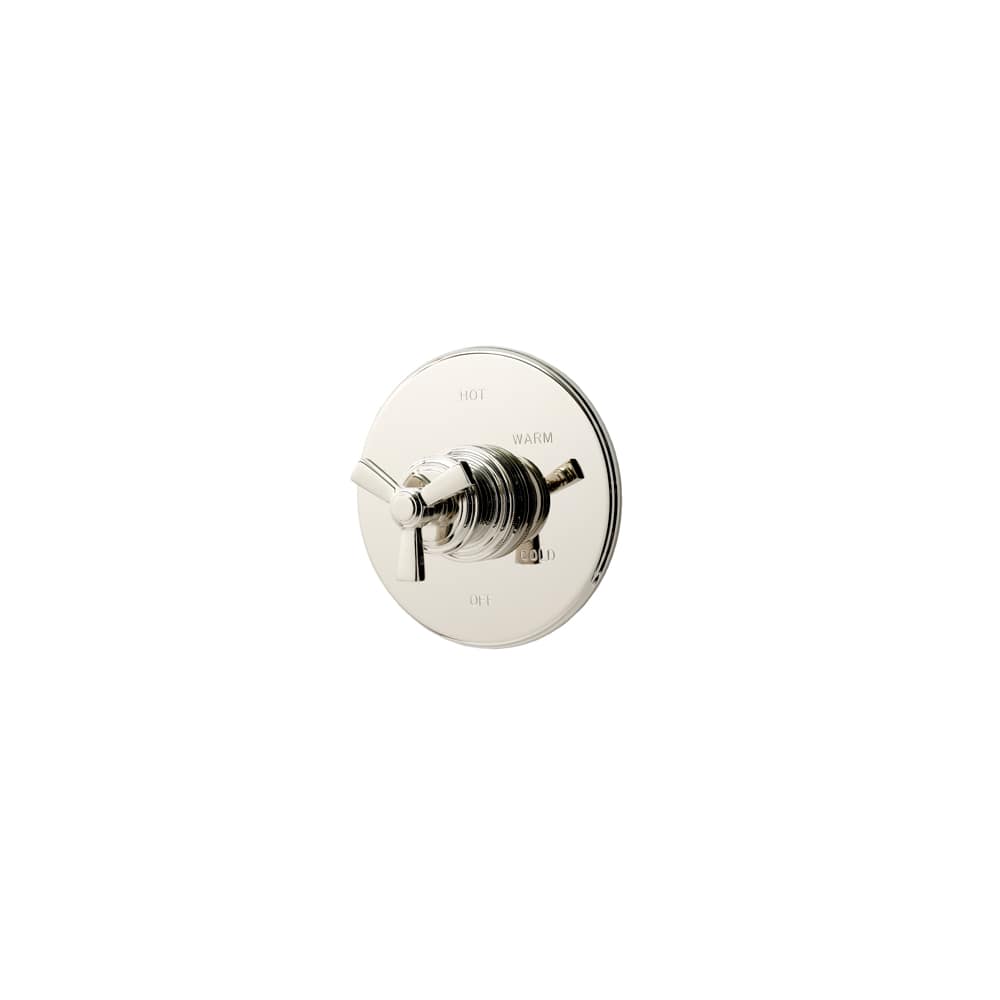 Miro Collection Single Handle Round Pressure Balanced Shower Trim Plate Only with Metal Spoke Handle
