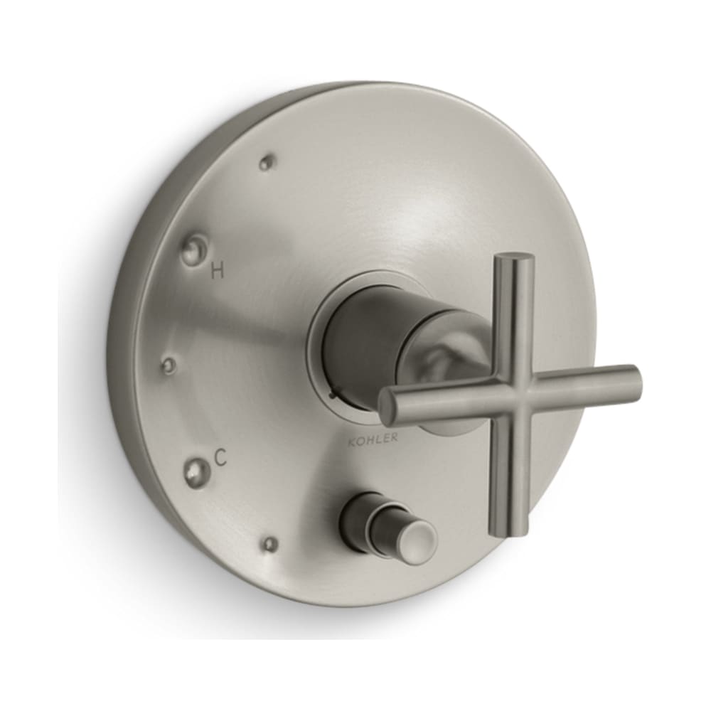 Purist Two Function Pressure Balanced Valve Trim Only with Single Cross Handle and Integrated Diverter - Less Rough In