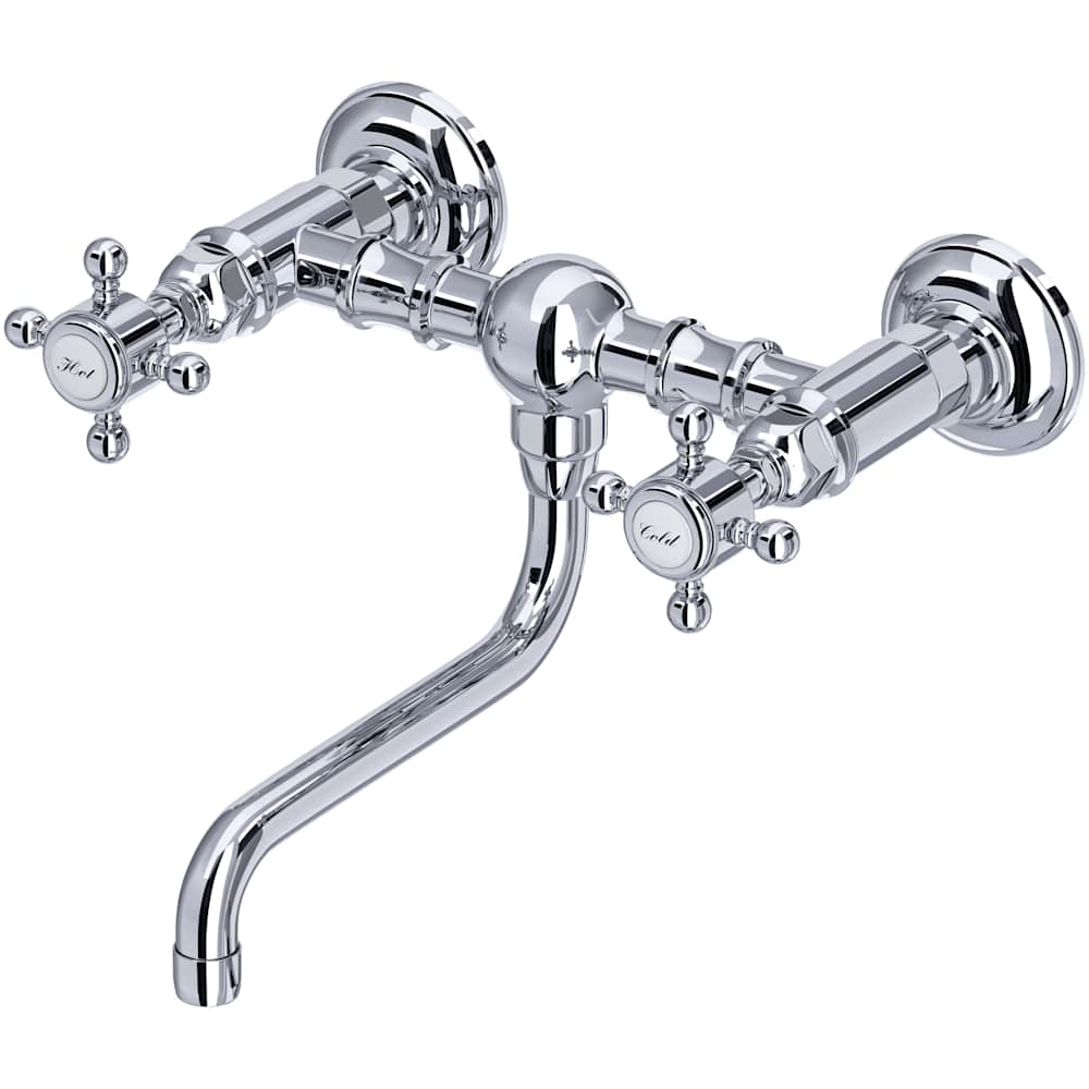 Acqui 1.2 GPM Wall Mounted Widespread Bridge Bathroom Faucet