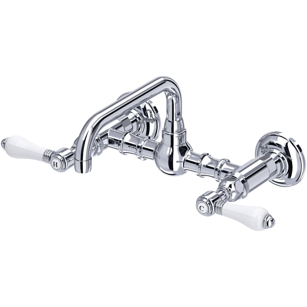 Acqui 1.2 GPM Wall Mounted Widespread Bridge Bathroom Faucet