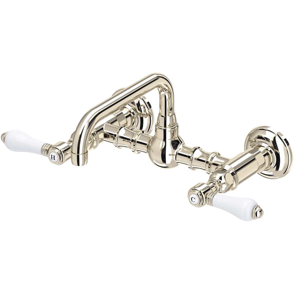 Acqui 1.2 GPM Wall Mounted Widespread Bridge Bathroom Faucet