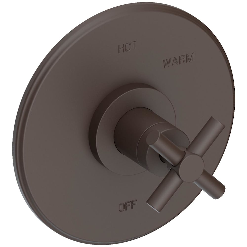 East Linear Collection Single Handle Round Pressure Balanced Shower Trim Plate Only with Metal Cross Handle