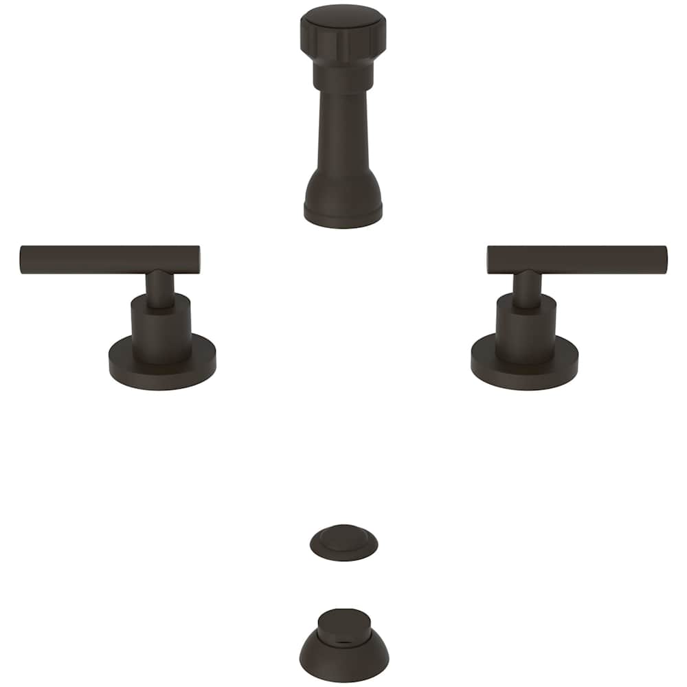 East Linear Double Handle Widespread Bidet Faucet with Vacuum Breaker and Metal Lever Handles