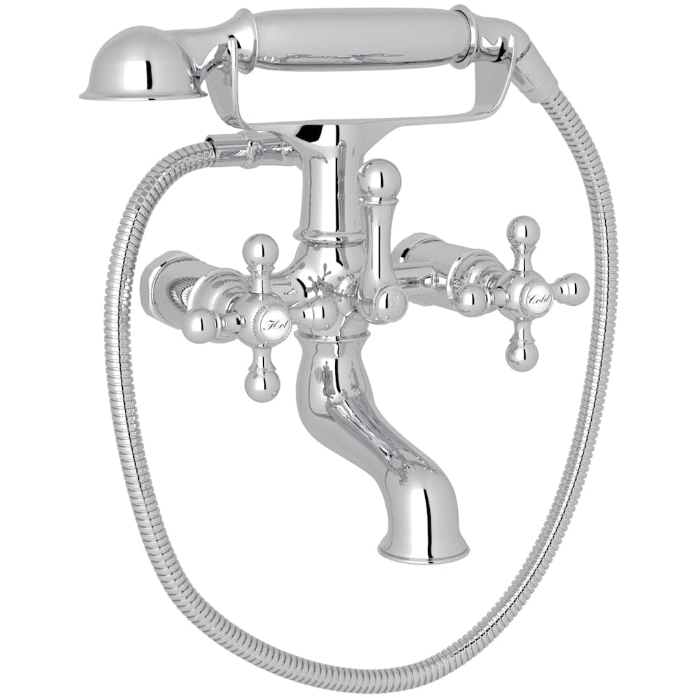 Arcana Wall Mounted Tub Filler with Built-In Diverter - Includes Hand Shower