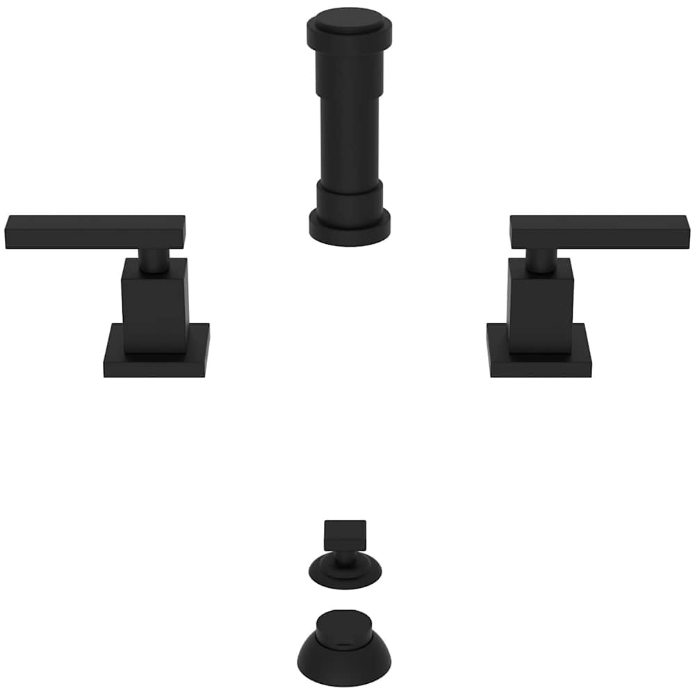 Secant Double Handle Widespread Bidet Faucet with Vacuum Breaker and Metal Lever Handles