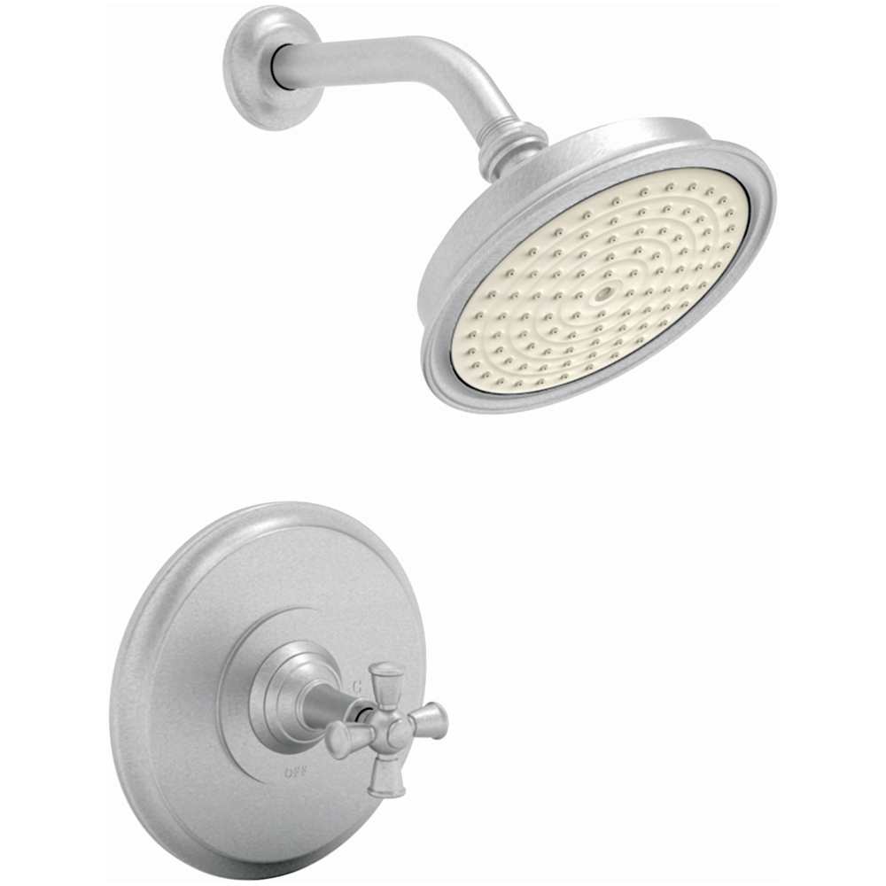 Aylesbury Single Handle Shower Valve Trim with Shower Head and Metal Cross Handle - Less Rough-In Valve