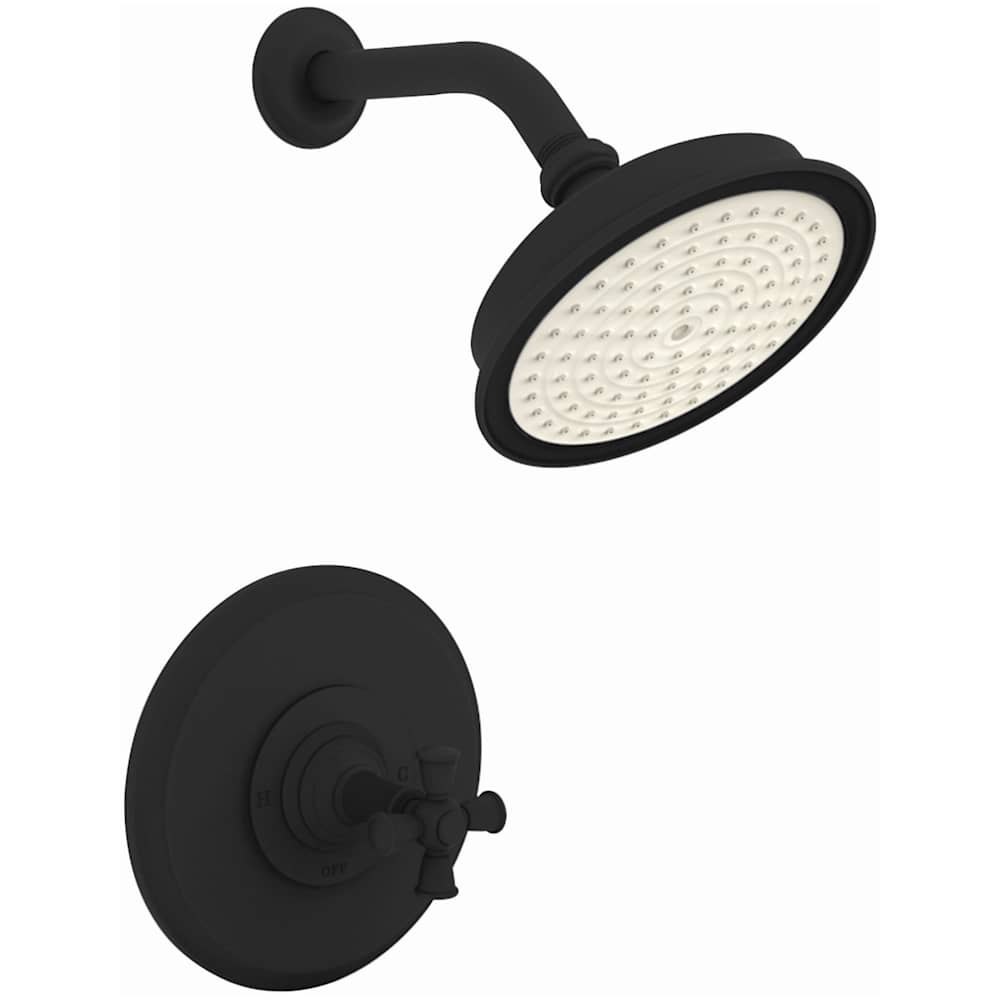 Aylesbury Single Handle Shower Valve Trim with Shower Head and Metal Cross Handle - Less Rough-In Valve