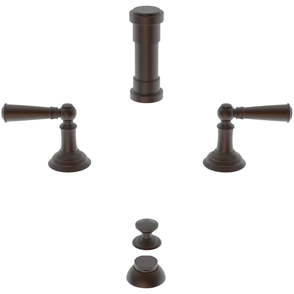 Double Handle Widespread Bidet Faucet with Vacuum Breaker and Metal Lever Handles from the Aylesbury and Jacobean Collections