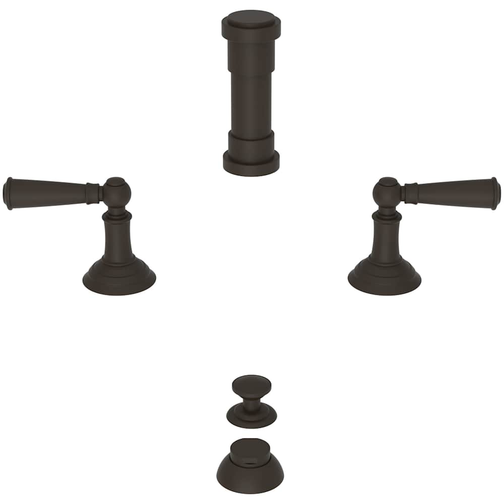 Double Handle Widespread Bidet Faucet with Vacuum Breaker and Metal Lever Handles from the Aylesbury and Jacobean Collections