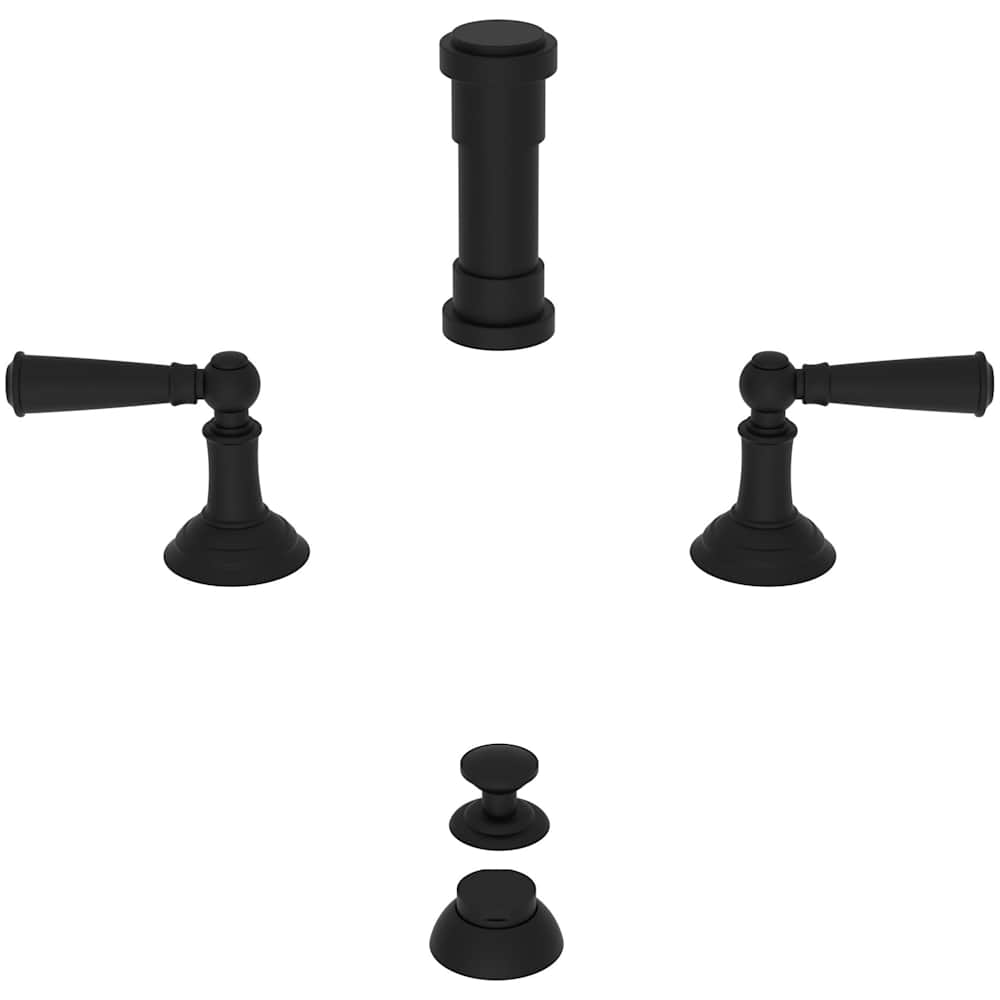 Double Handle Widespread Bidet Faucet with Vacuum Breaker and Metal Lever Handles from the Aylesbury and Jacobean Collections
