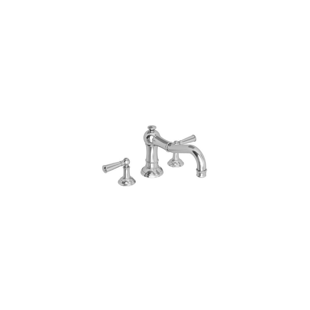 Double Handle Deck Mounted Roman Tub Filler with Tub Spout and Metal Lever Handles from the Jacobean Collection