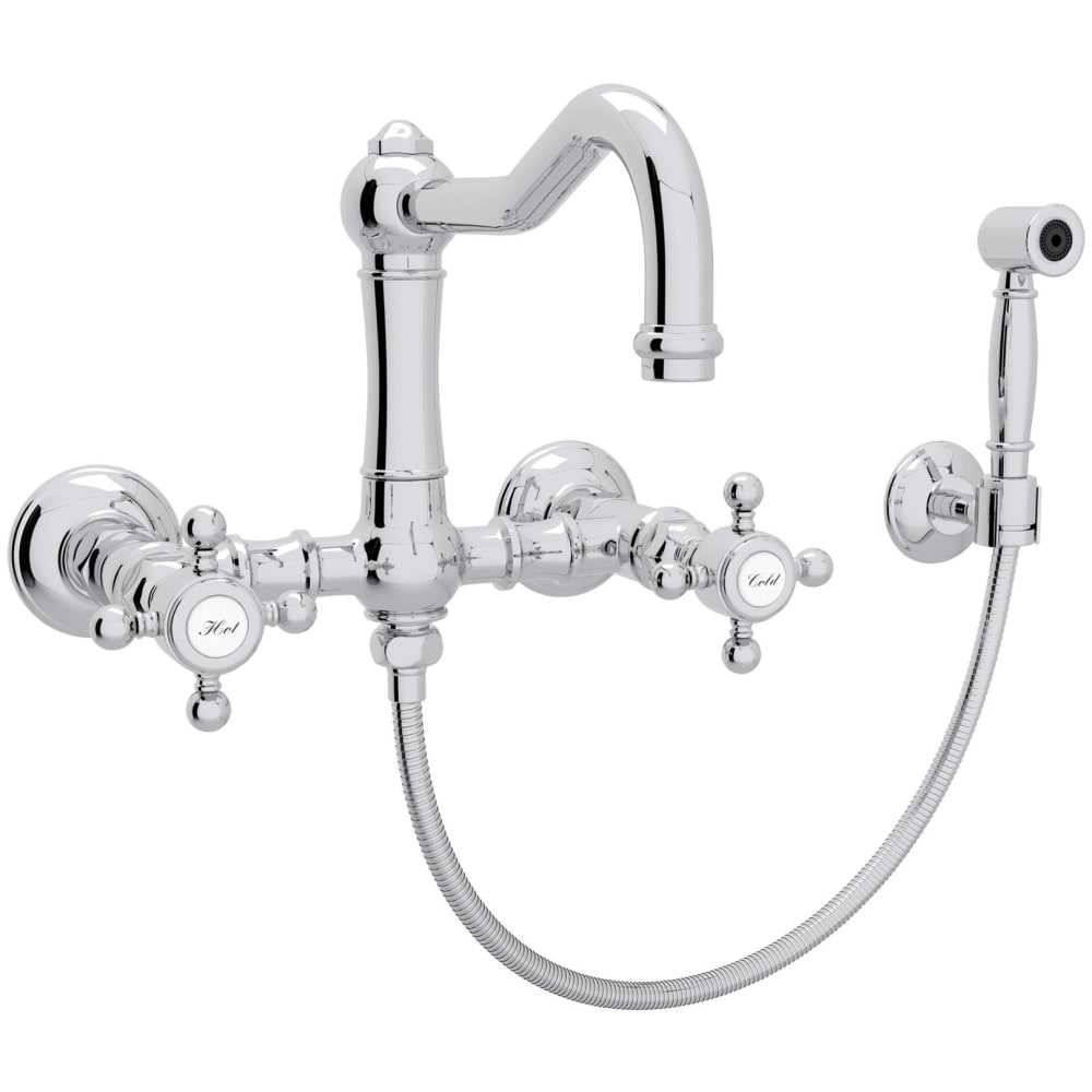Acqui 1.5 GPM Wall Mounted Bridge Kitchen Faucet - Includes Side Spray