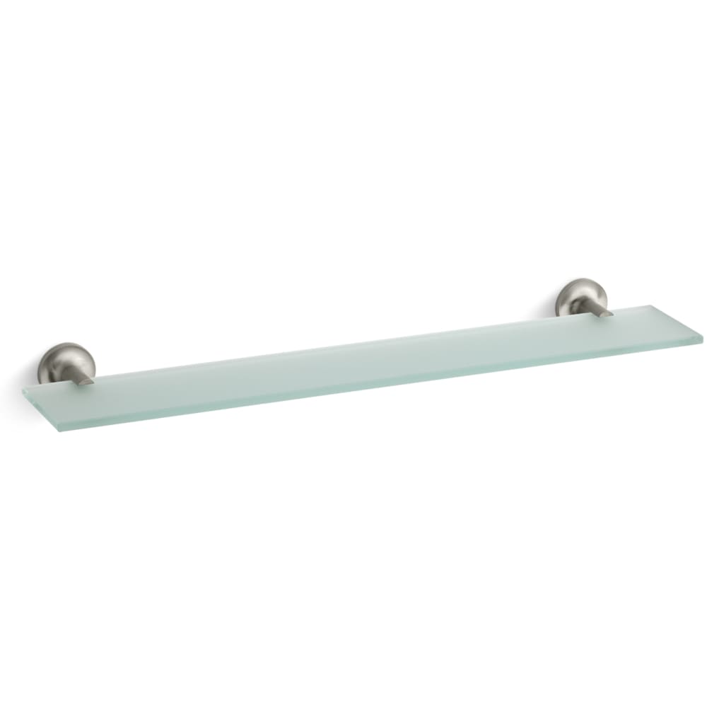 Purist 22-1/2" Brass and Tempered Glass Bathroom Shelf