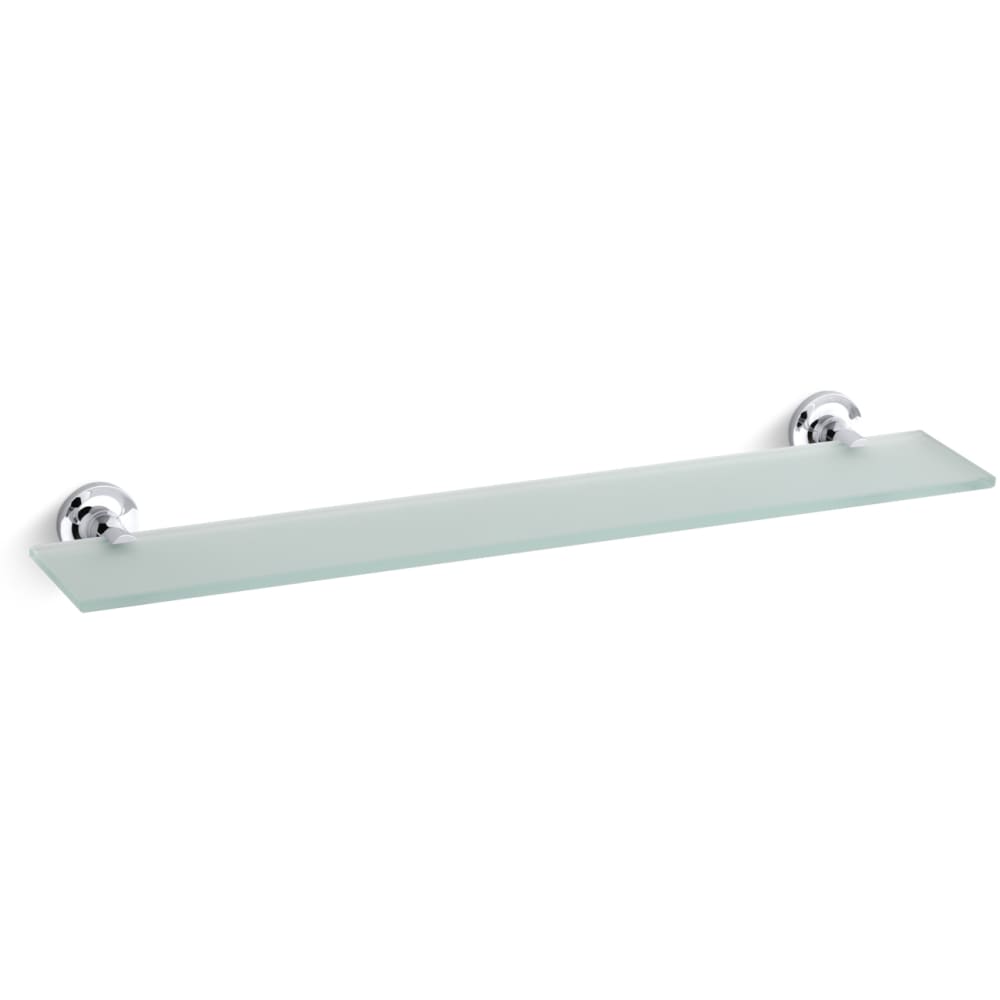 Purist 22-1/2" Brass and Tempered Glass Bathroom Shelf