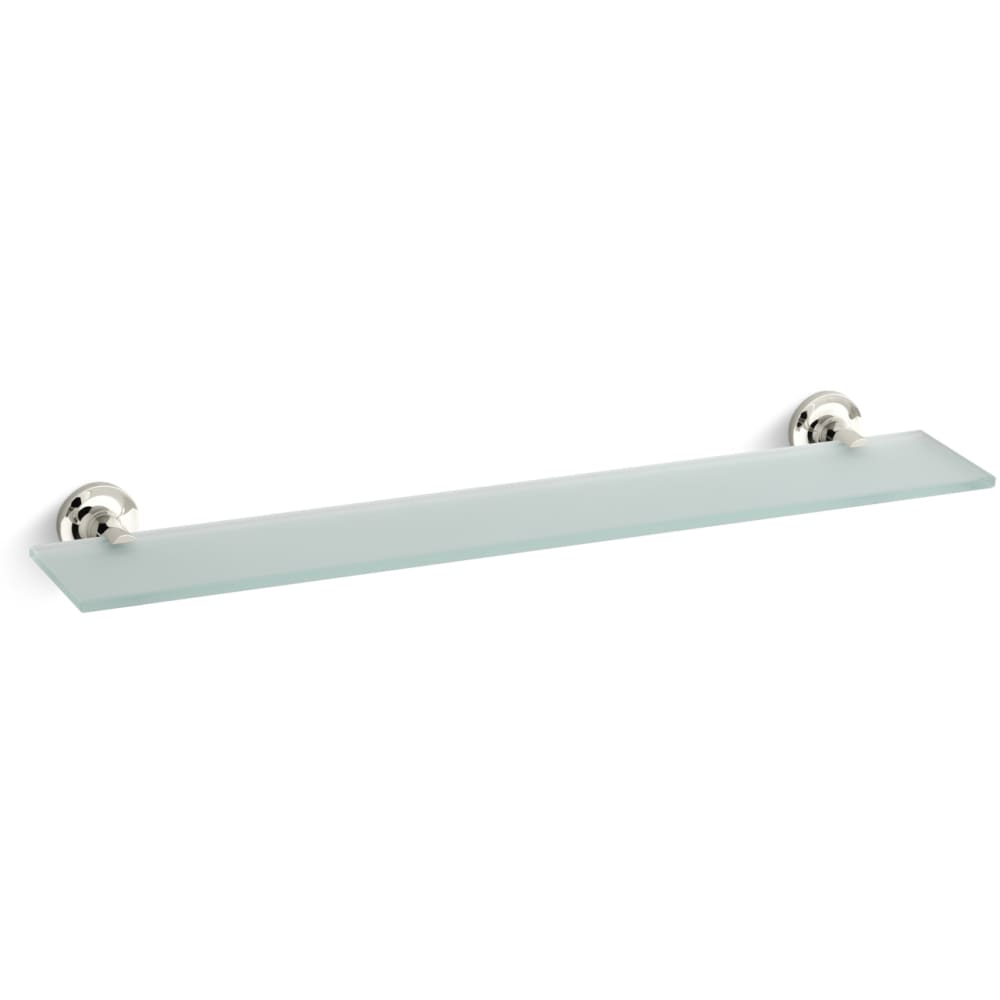 Purist 22-1/2" Brass and Tempered Glass Bathroom Shelf