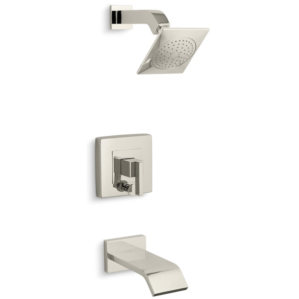Loure Tub and Shower Trim Package with Single Function Rain Shower with Katalyst and MasterClean Technologies
