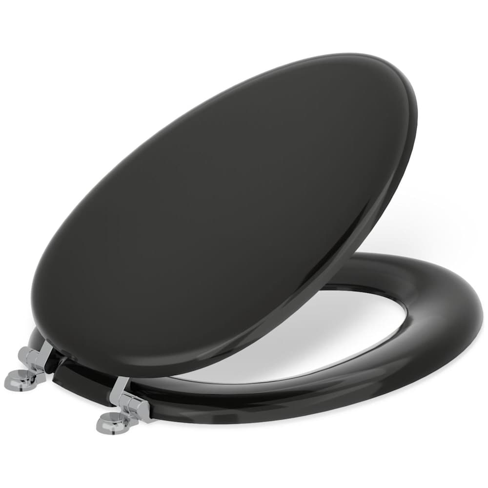 Kathryn Elongated Closed-Front Toilet Seat with Polished Chrome Hinges