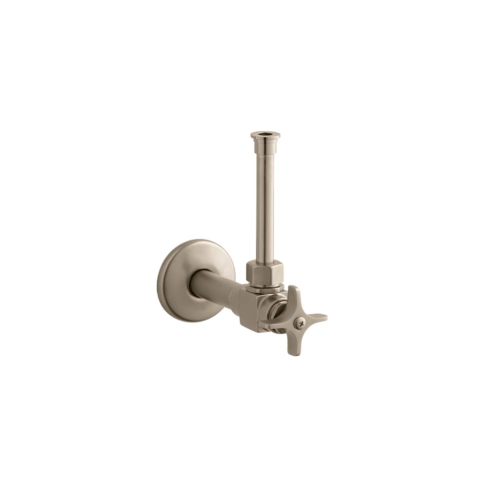 1/2" NPT Angle Supply With Stop, Cross Handle, And Rigid Vertical Tube