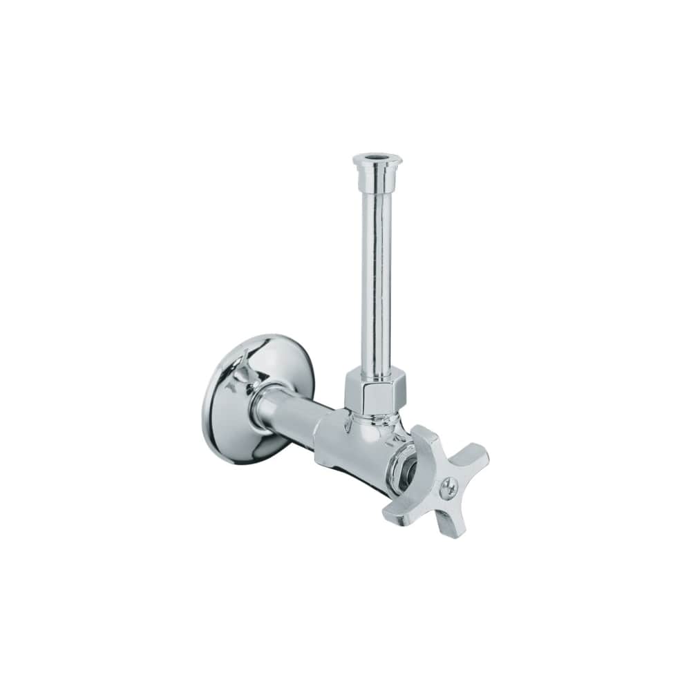 1/2" NPT Angle Supply With Stop, Cross Handle, And Rigid Vertical Tube