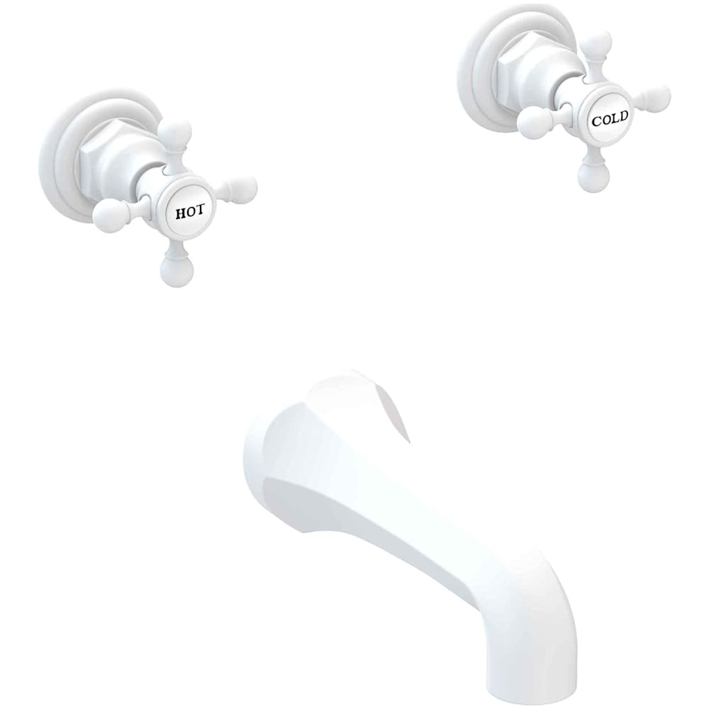 Astor Double Handle Wall Mounted Bathtub Faucet with Metal Cross Handles