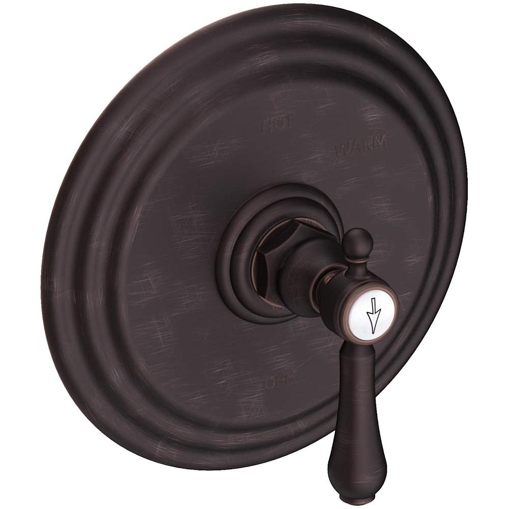 Chesterfield Collection Single Handle Round Pressure Balanced Shower Trim Plate Only with Metal Lever Handle