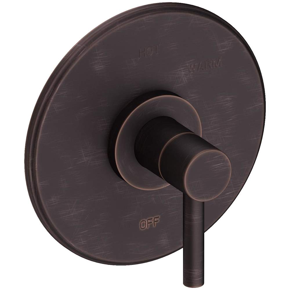 East Linear Collection Single Handle Round Pressure Balanced Shower Trim Plate Only with Metal Lever Handle