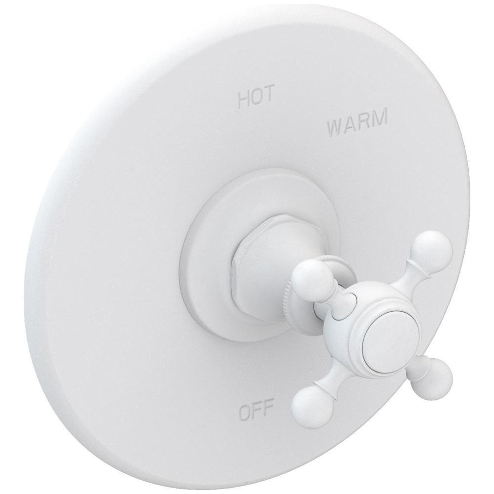 Victoria Collection Single Handle Round Pressure Balanced Shower Trim Plate Only with Metal Cross Handle