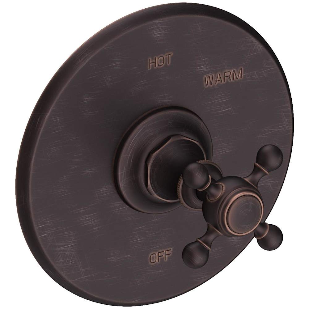 Victoria Collection Single Handle Round Pressure Balanced Shower Trim Plate Only with Metal Cross Handle