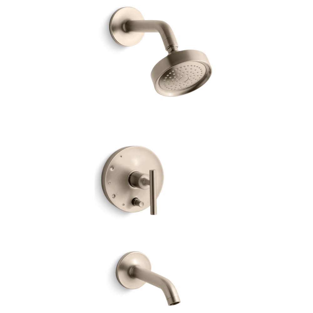 Purist Tub and Shower Trim Package with 2.5 GPM Single Function Shower Head with Rite-Temp Technology