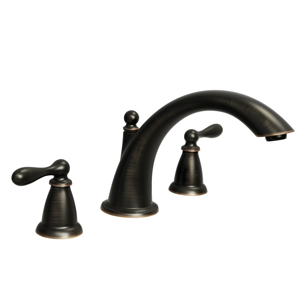 Moen Deck Mounted Roman Tub Filler Trim from the Caldwell Collection (Valve Included) Mediterranean Bronze