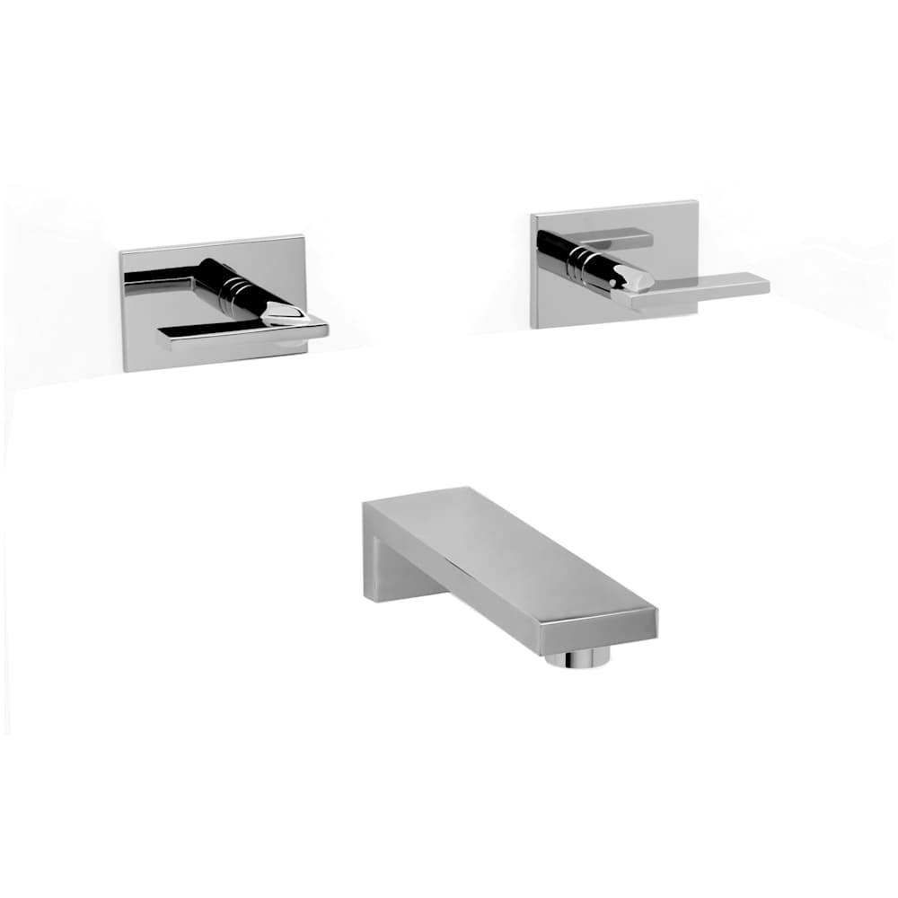 Metro Double Handle Wall-Mounted Tub Faucet with Metal Lever Handles
