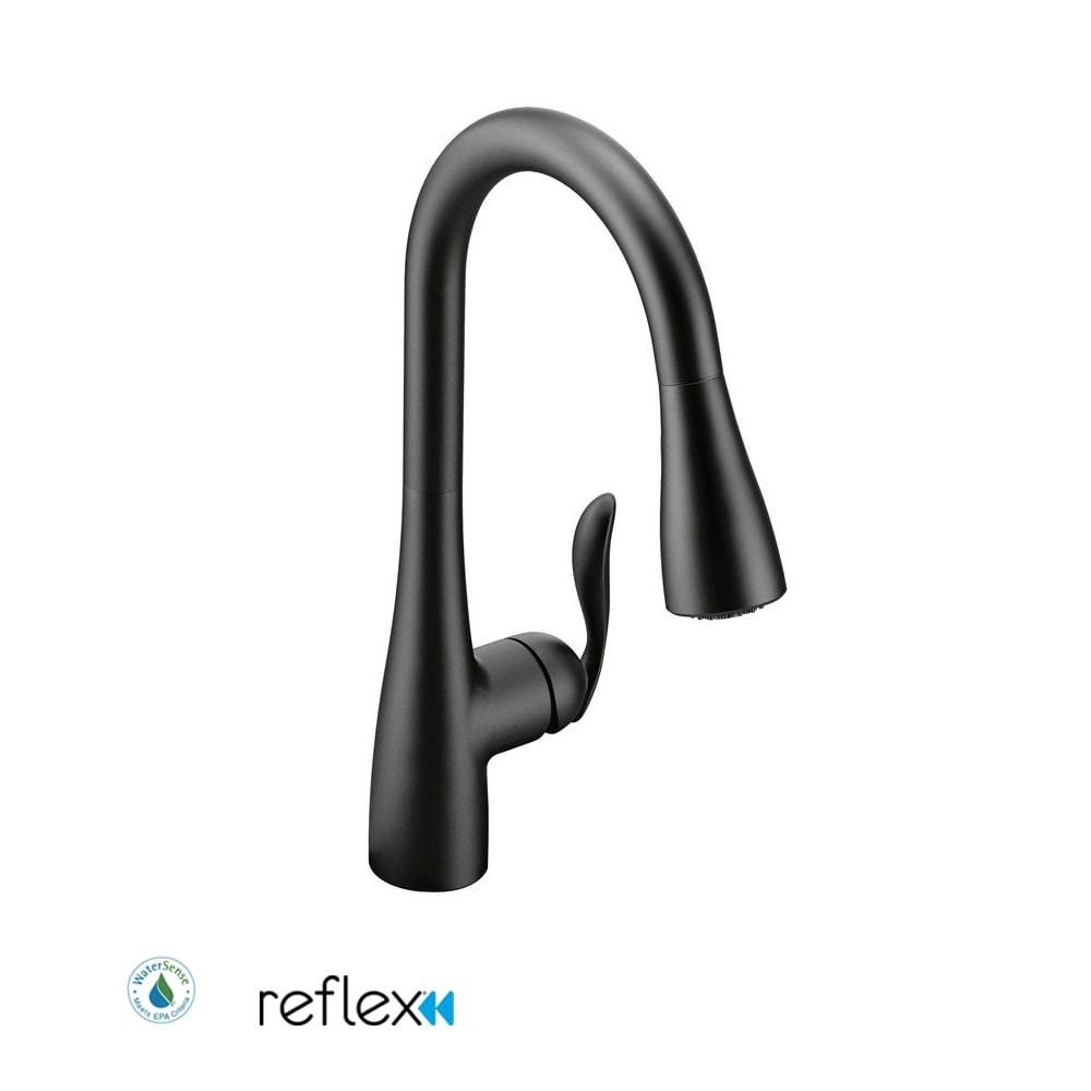 Moen Arbor Single Handle Pulldown Spray Kitchen Faucet with Reflex Technology Matte Black