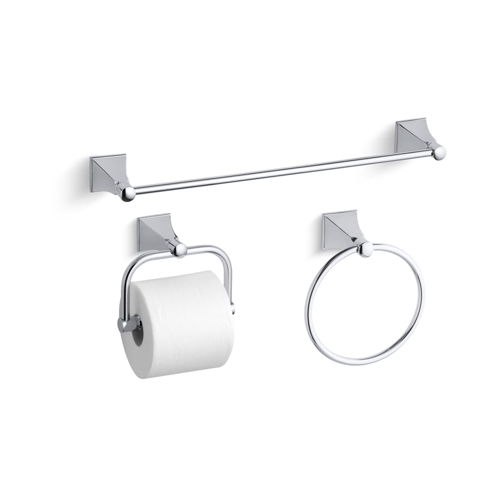 Memoirs Stately 18" Towel Bar, Towel Ring and Tissue Holder