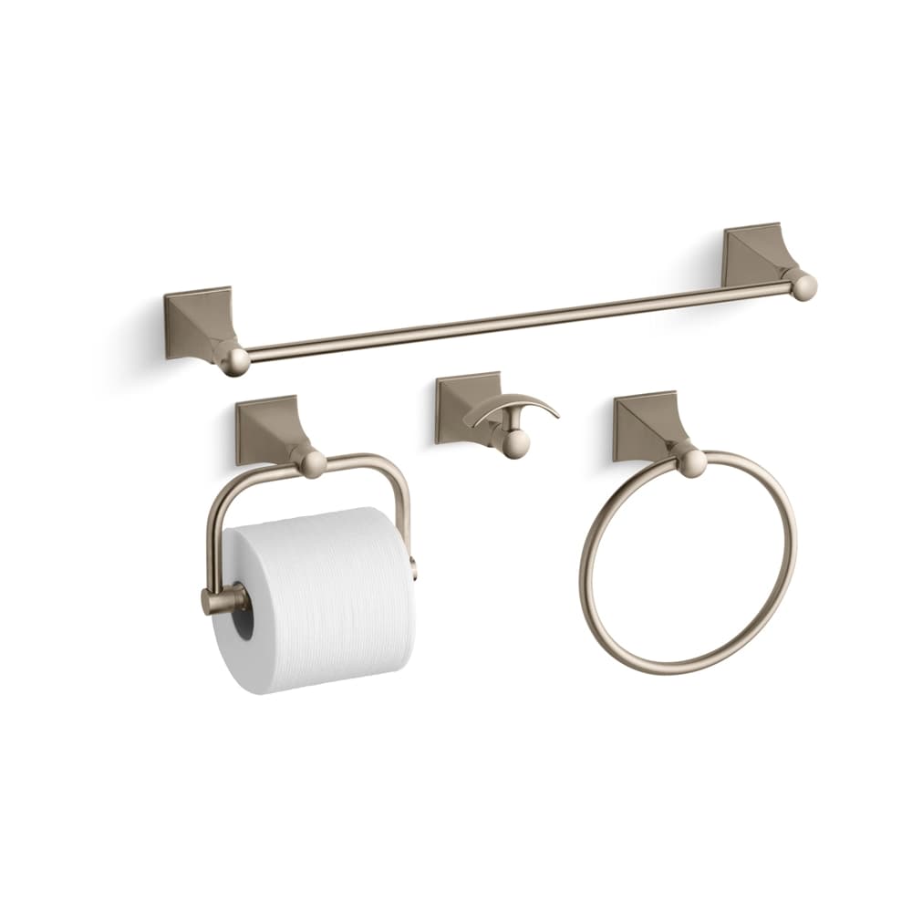 Memoirs Stately 18" Towel Bar, Towel Ring, Tissue Holder and Robe Hook