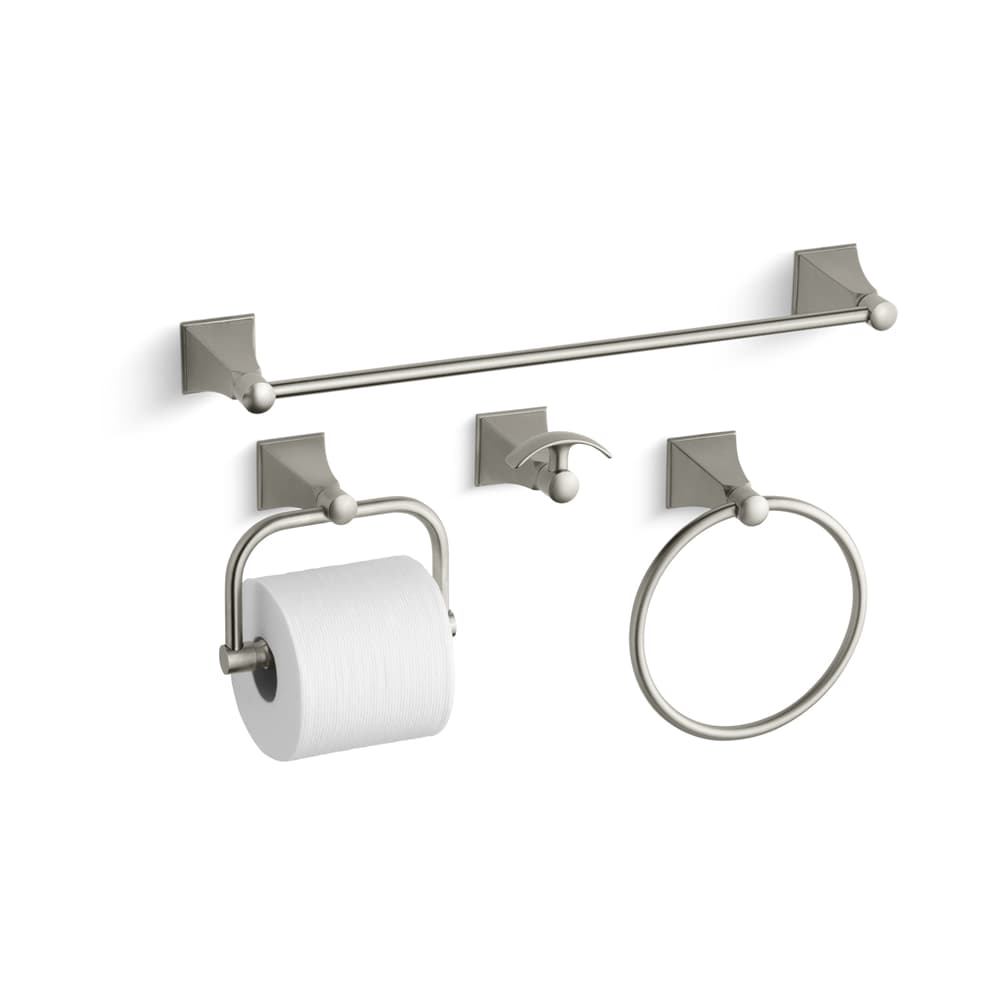 Memoirs Stately 18" Towel Bar, Towel Ring, Tissue Holder and Robe Hook
