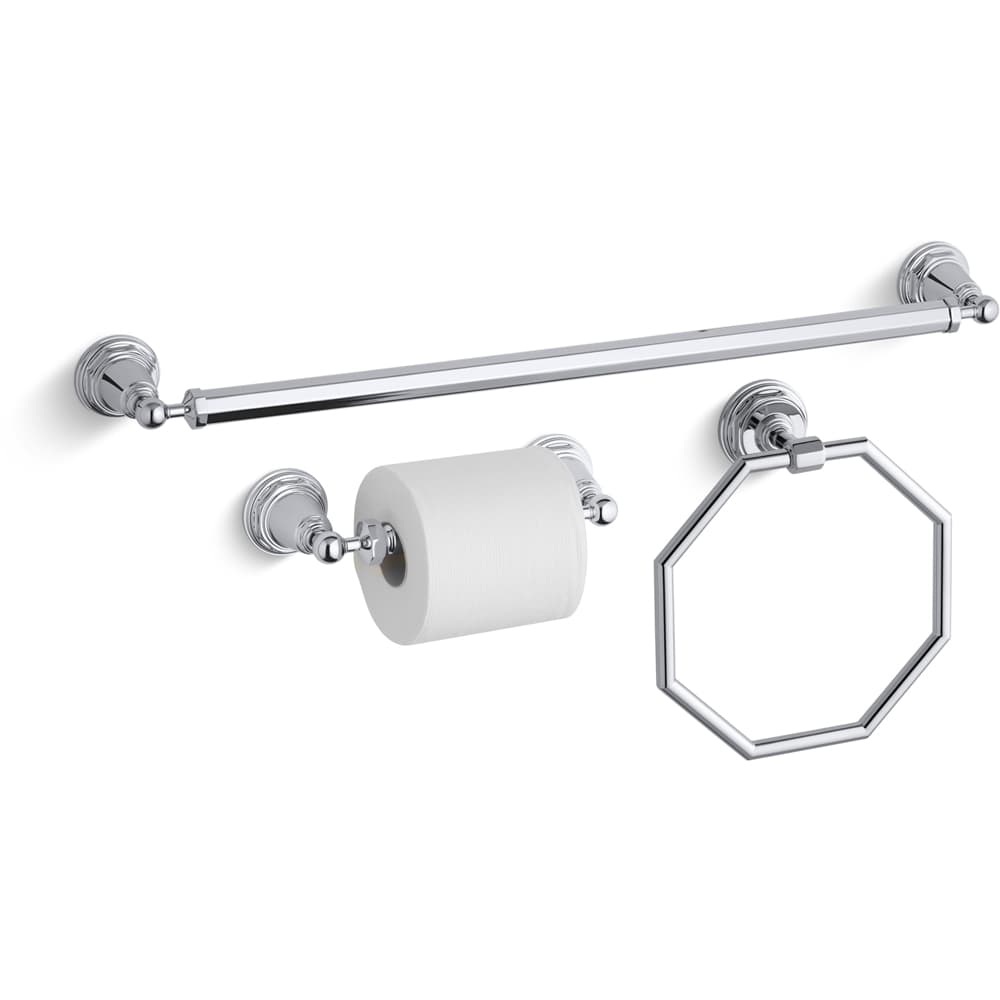24" Towel Bar, Towel Ring and Tissue Holder