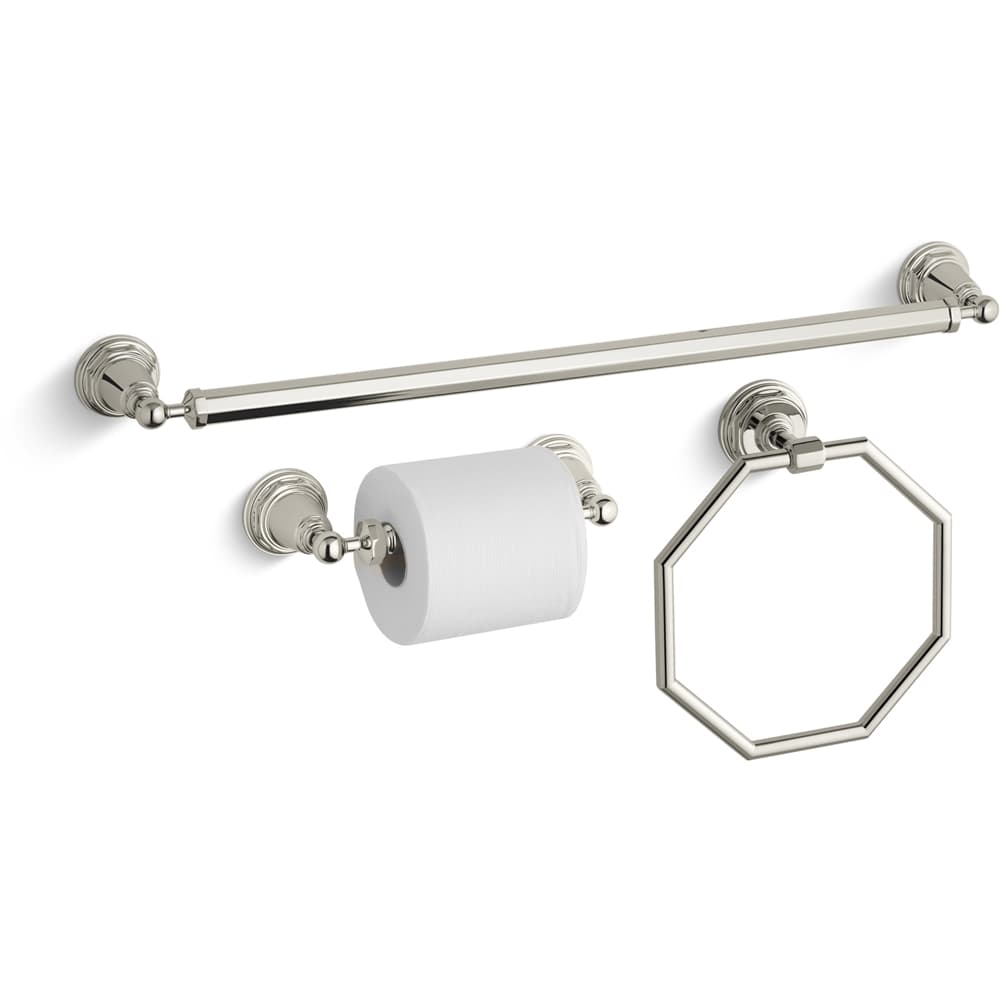 24" Towel Bar, Towel Ring and Tissue Holder