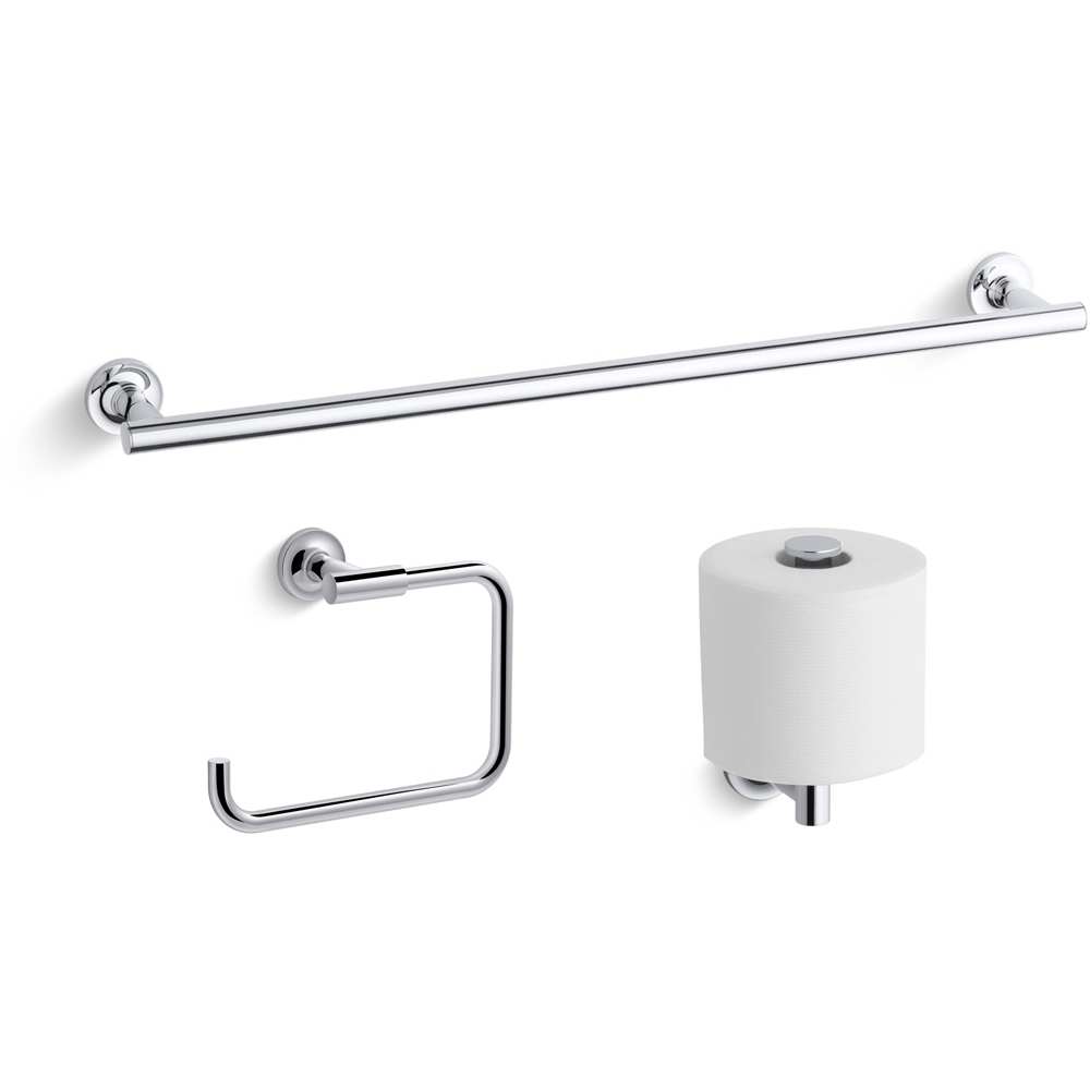 Purist 24" Towel Bar, Towel Ring and Tissue Holder