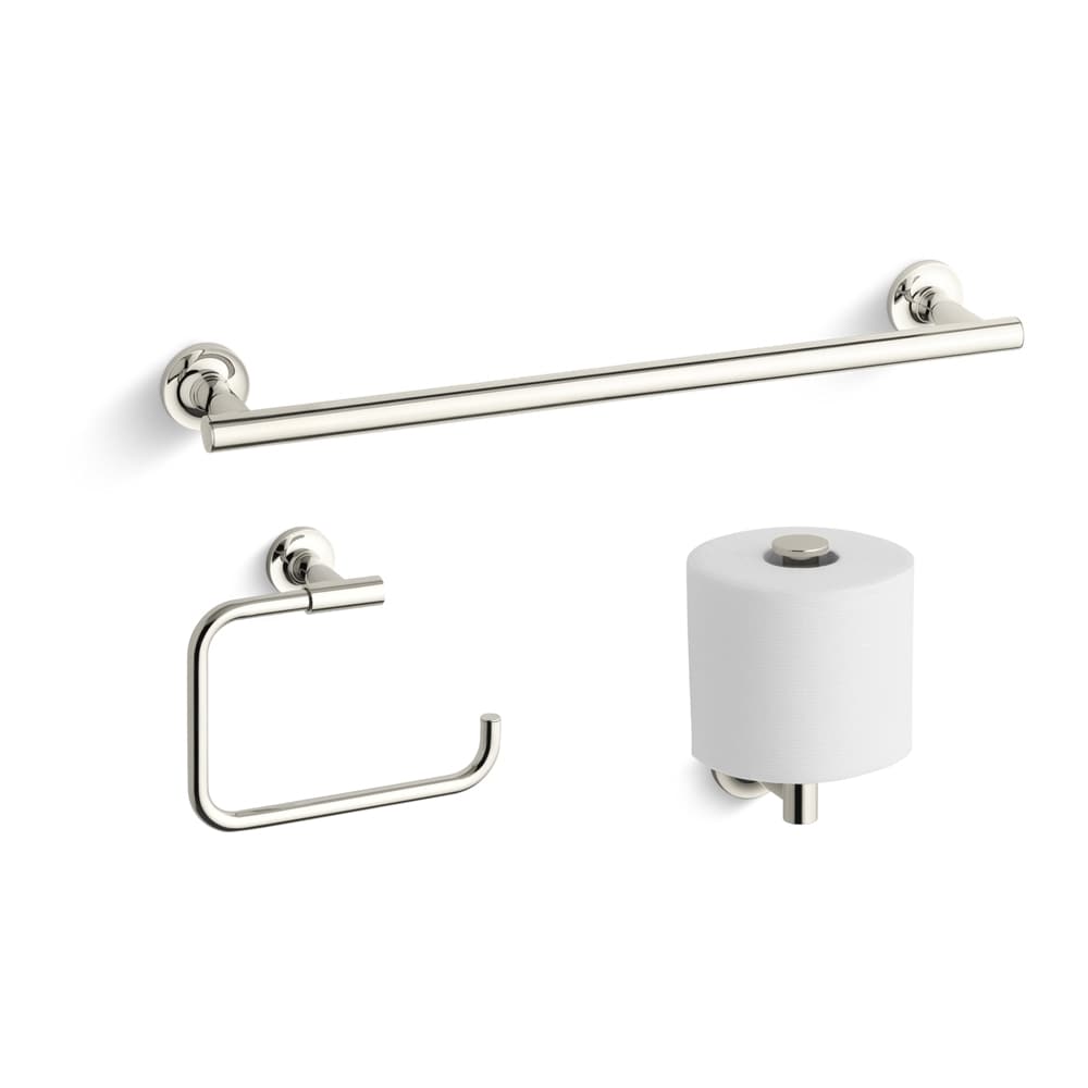 Purist 18" Towel Bar, Towel Ring and Tissue Holder