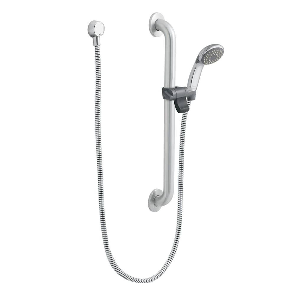 Moen Single Function Hand Shower Package with Hose and Slide Bar Included from the M-DURA Collection Chrome/Stainless
