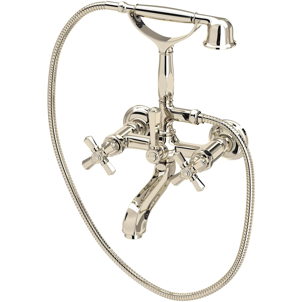 Palladian Wall Mounted Tub Filler with Built-In Diverter - Includes Hand Shower