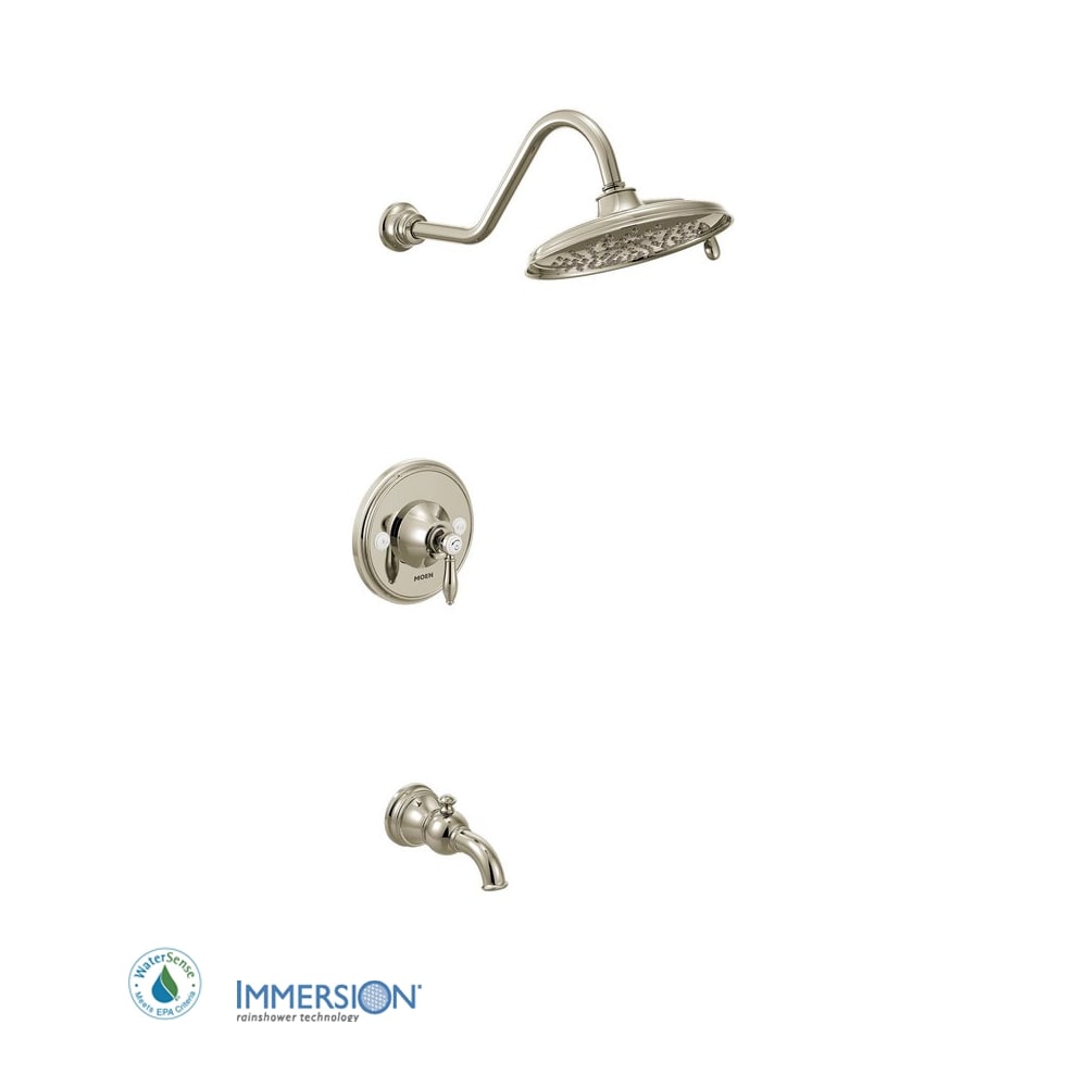 Moen Fina 1.75 GPM Eco-Performance Rainshower Shower Head with Immersion Technology Brushed Nickel
