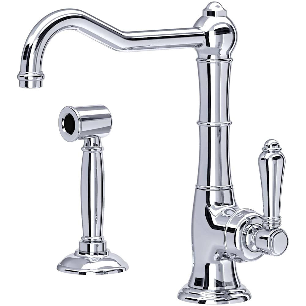 Acqui 1.5 GPM Deck Mounted Single Hole Bar Faucet with Single Lever Brass Handle - Includes Side Spray