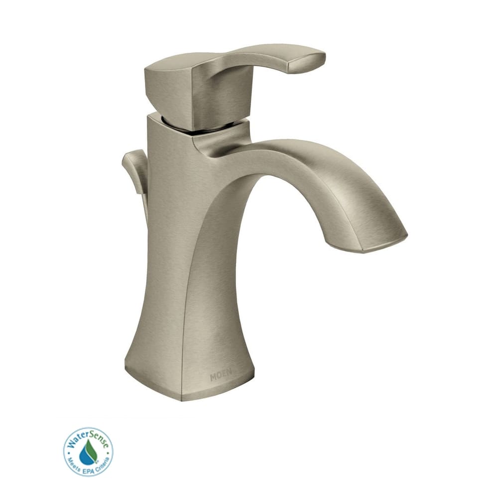 Moen Voss Single Handle Single Hole Bathroom Faucet - Valve Included Brushed Nickel
