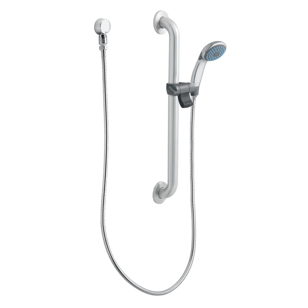 Moen Single Function Hand Shower Package with Hose and Slide Bar Included from the M-DURA Collection Chrome/Stainless