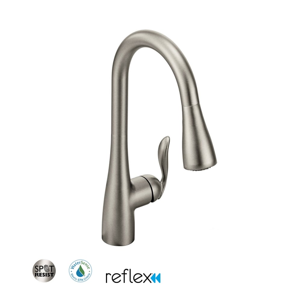 Moen Arbor Single Handle Pulldown Spray Kitchen Faucet with Reflex Technology Spot Resist Stainless